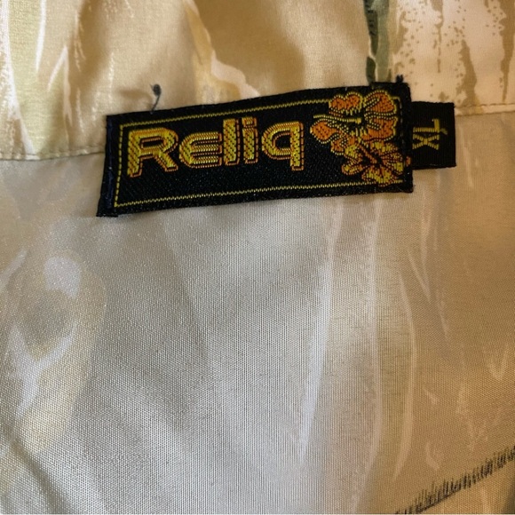 Reliq Casual Button Down Hawaiian Style‎ Shirt Tropical with Palm Trees Mens XL - Picture 6 of 10